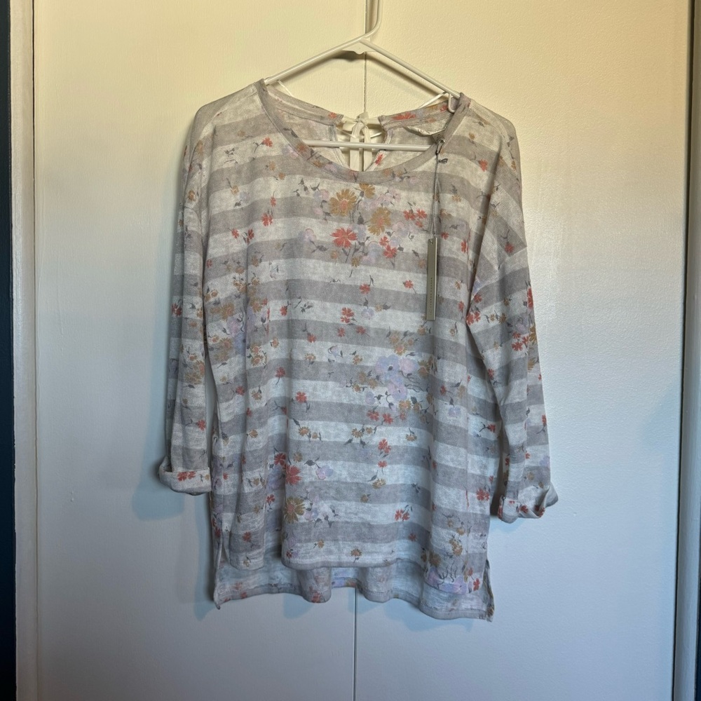 Lauren Conrad Floral Striped Women's Top - XL